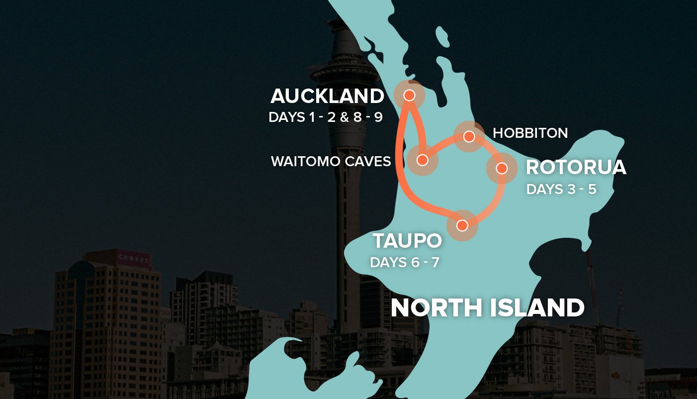 Neuseeland nord insel karte